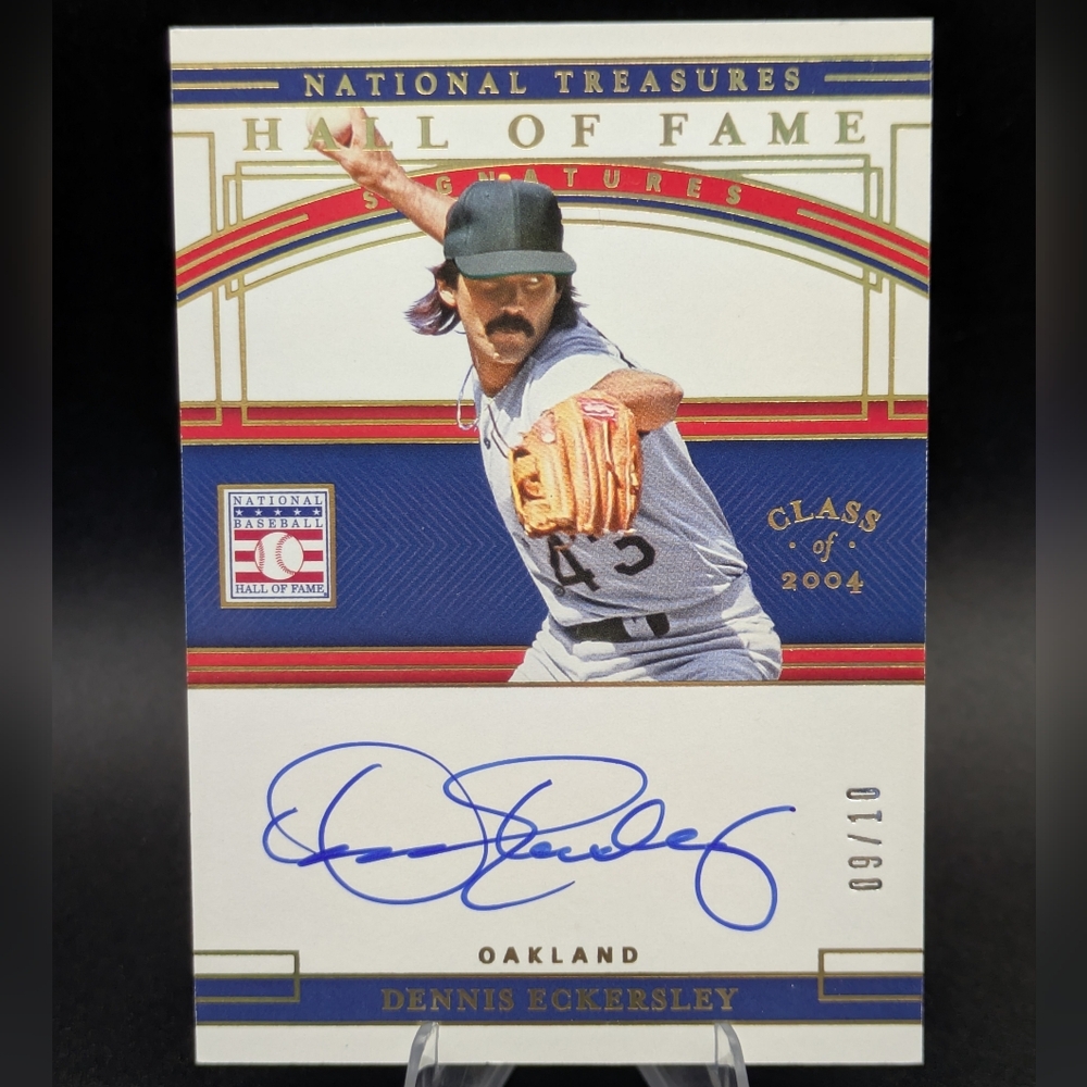 2020 National Treasures Hall of Fame Signatures Holo Gold Dennis Eckersley Auto